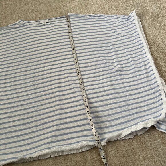 J. Jill Linen Striped Pullover Poncho Sweater Knit Top M/L - Picture 5 of 12